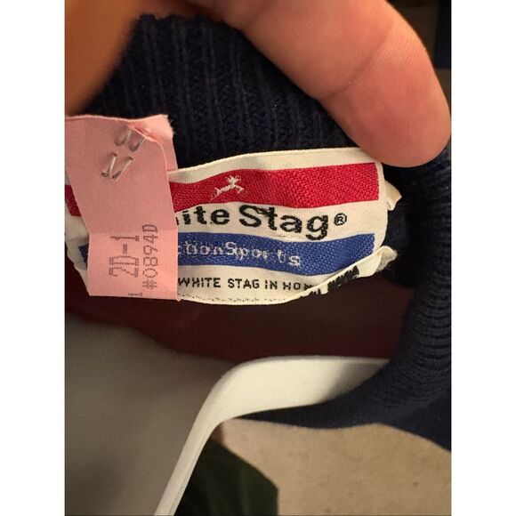 White Stag Navy Blue Crewneck Sweater. Size L Vintage 90s - Picture 2 of 4